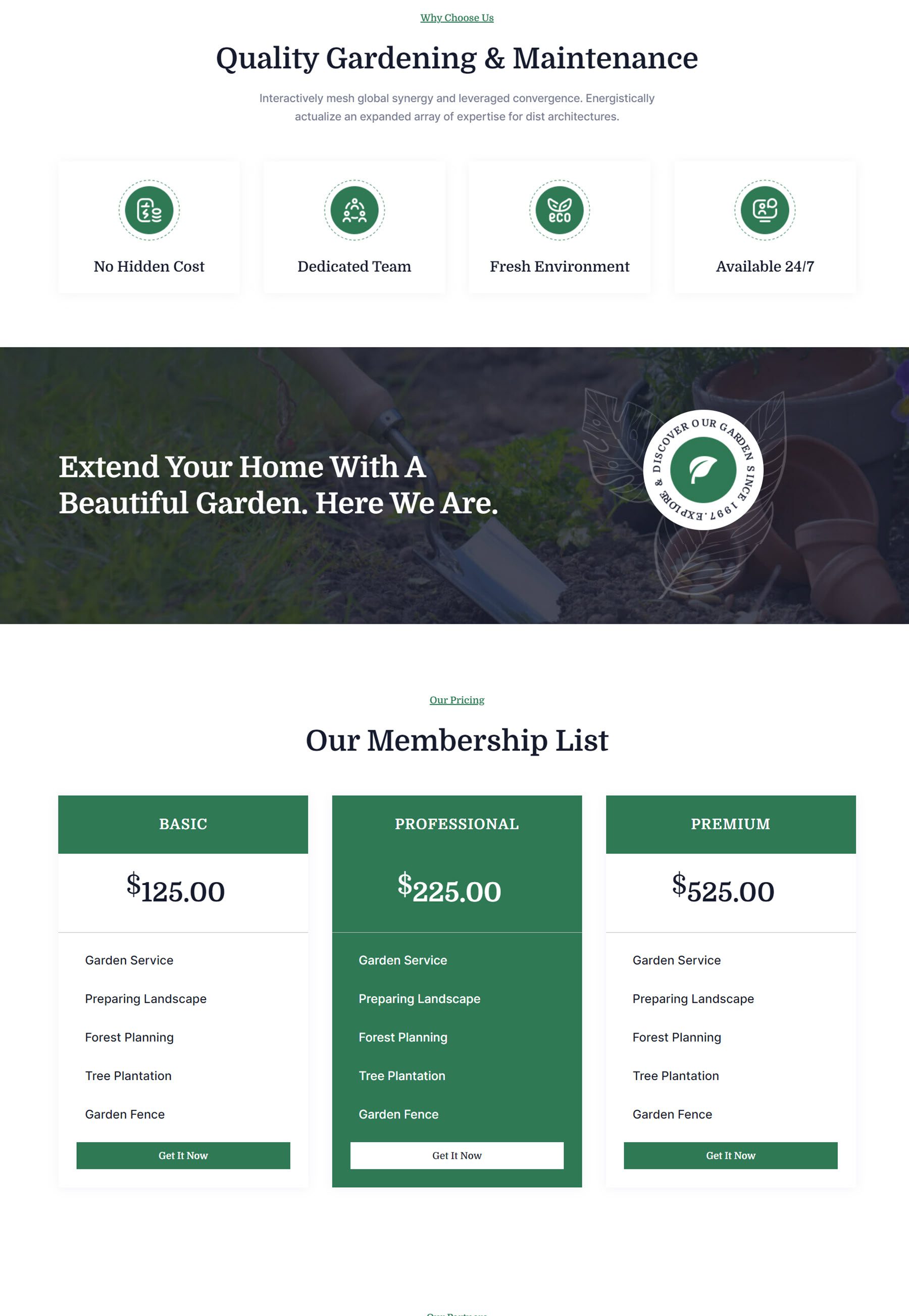 Divi Essential Garden Web サイトのレイアウト ホーム ページ 2