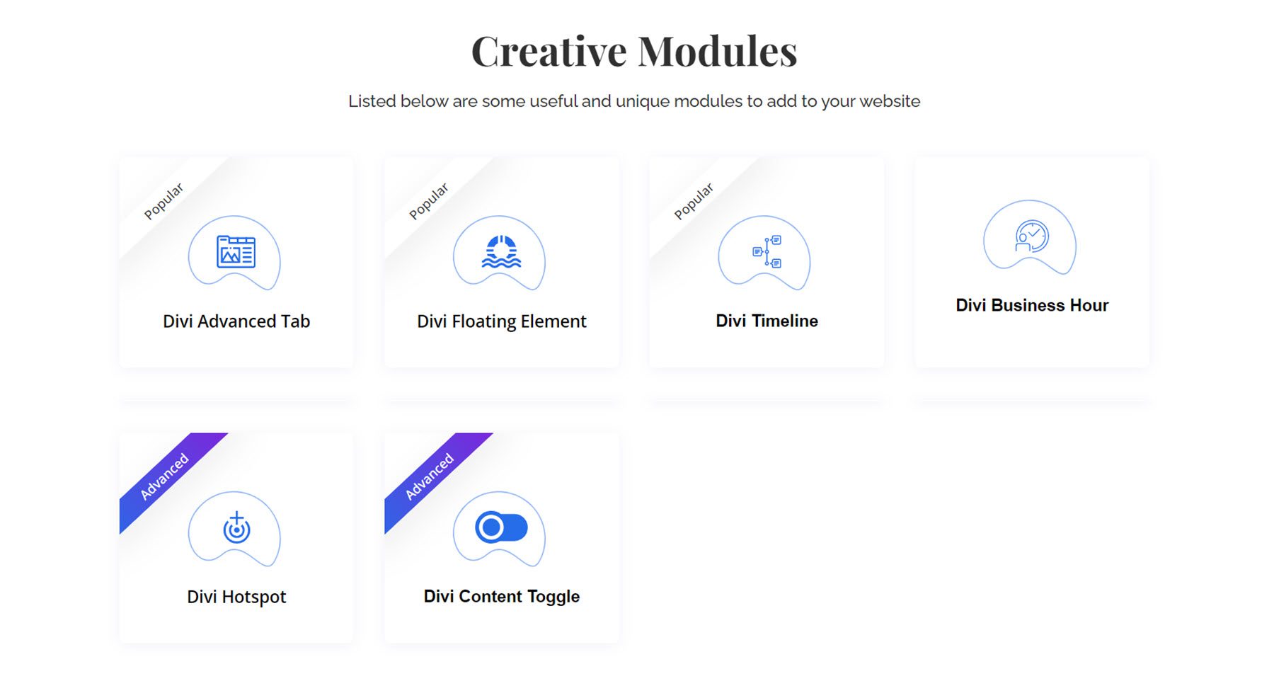 Modules créatifs essentiels de Divi