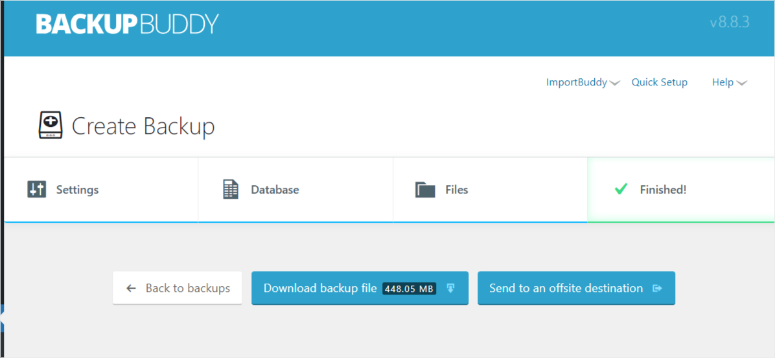 backupbuddy-backup-creation - IsItWP - เครื่องมือตรวจจับธีม WordPress ฟรี backupbuddy backup creation