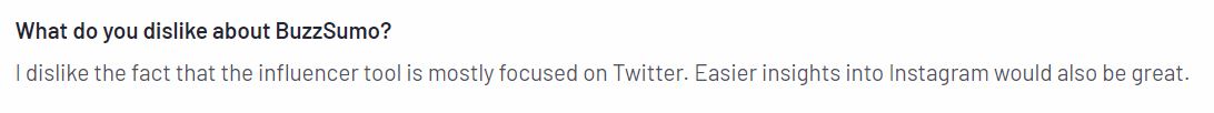 Buzzsumo'nun Kullanıcı Geri Bildirimi