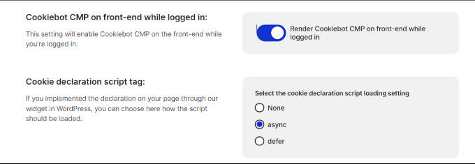 Enable Cookiebot for logged in users