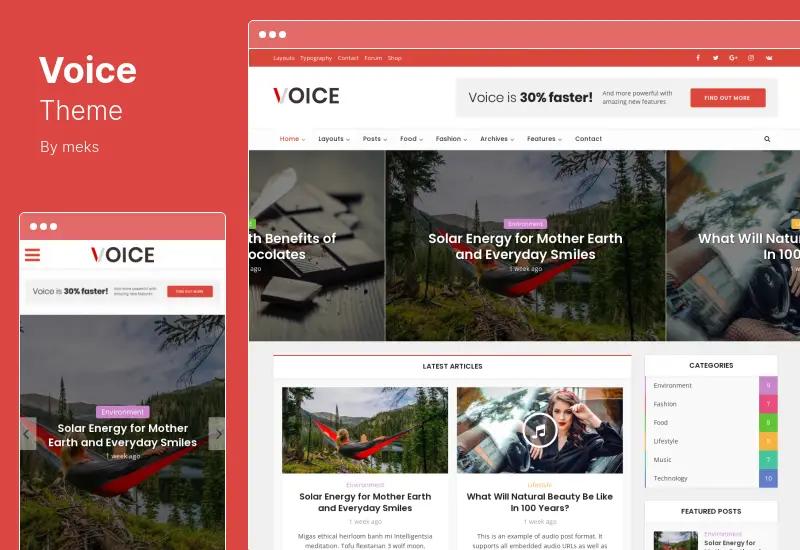 Thème vocal - Thème WordPress pour magazine d'actualités