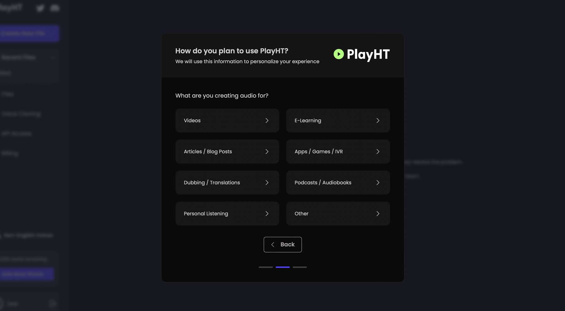 настроить голос PlayHT AI