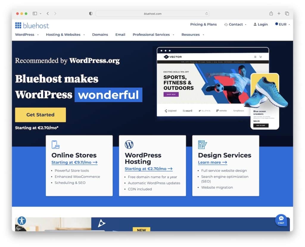 bluehost wordpress 托管 加拿大