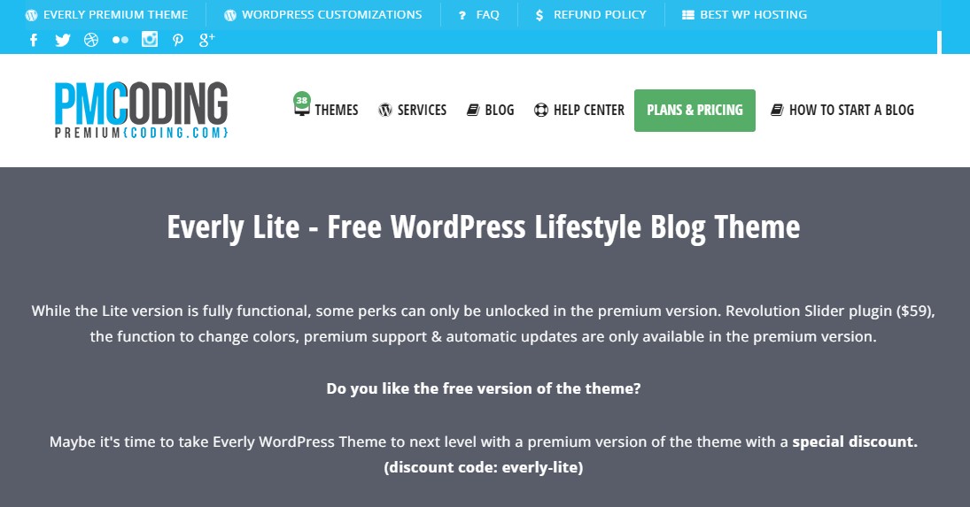 Everly Lite – Thème de blog de style de vie WordPress gratuit