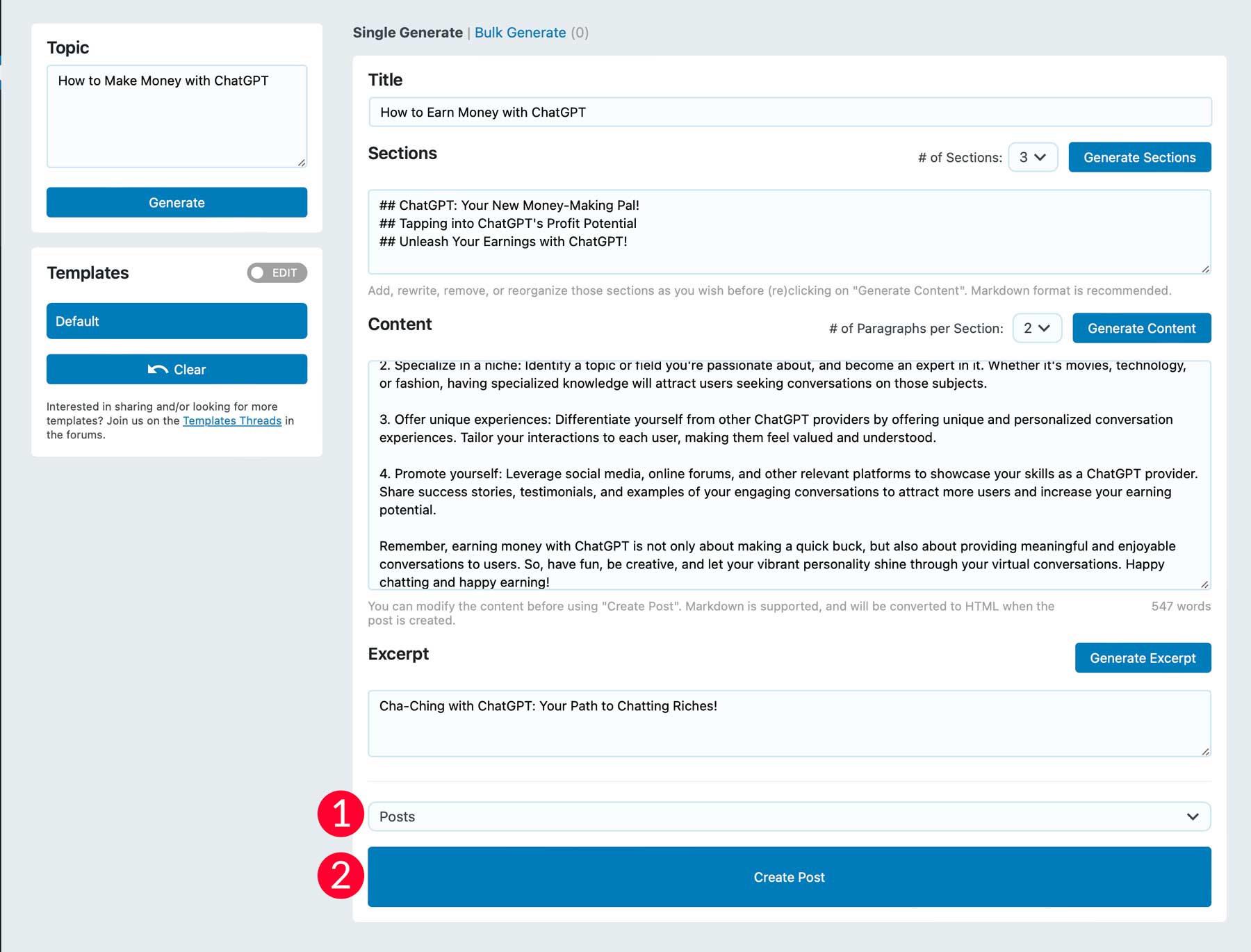 buat postingan dengan ChatGPT