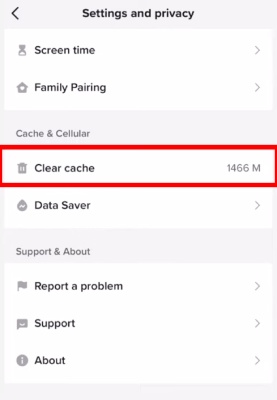 วิธีล้างแคชบน TikTok: ขั้นตอนที่ 5