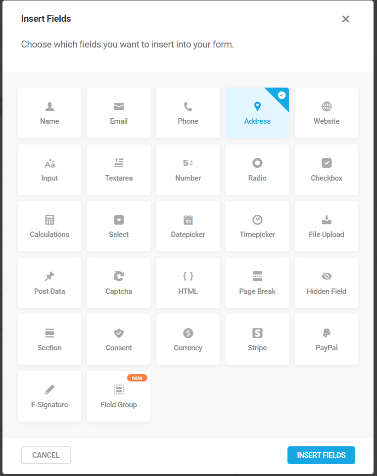 Forminator 表单字段选择器