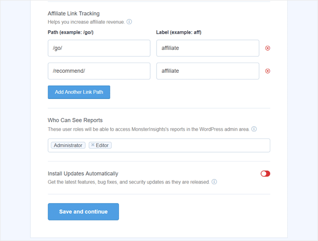 Configurações recomendadas no MonsterInsights