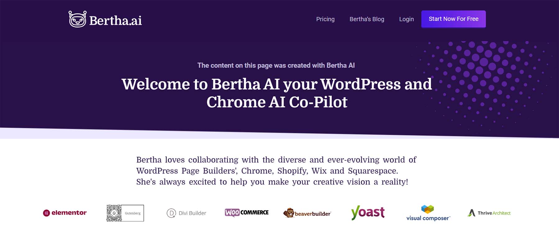 Bertha AI，WordPress 副駕駛