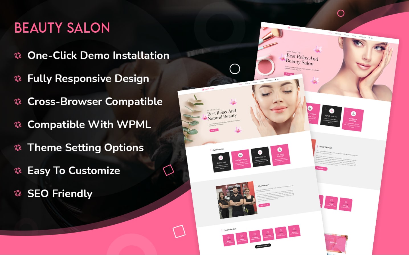 Tema de WordPress multipropósito para salón de belleza