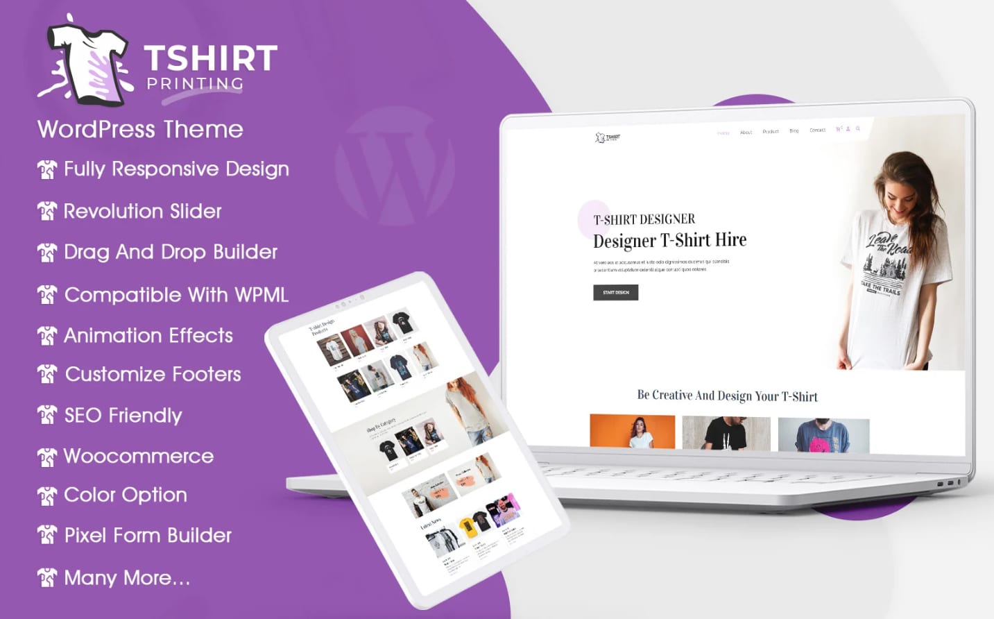 ธีม WordPress ของร้านพิมพ์เสื้อยืดพร้อมตัวสร้างเนื้อหา AI