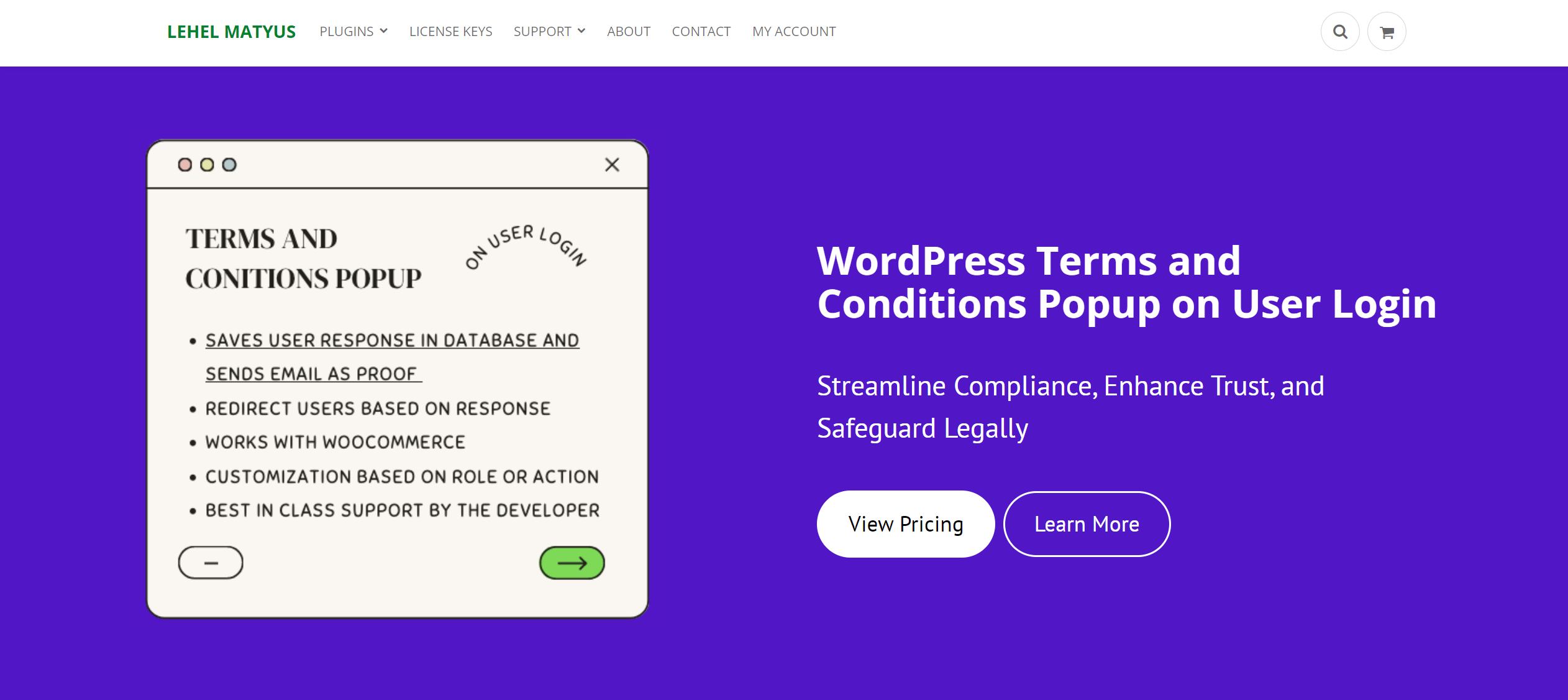 ป๊อปอัปข้อกำหนดและเงื่อนไขของ WordPress