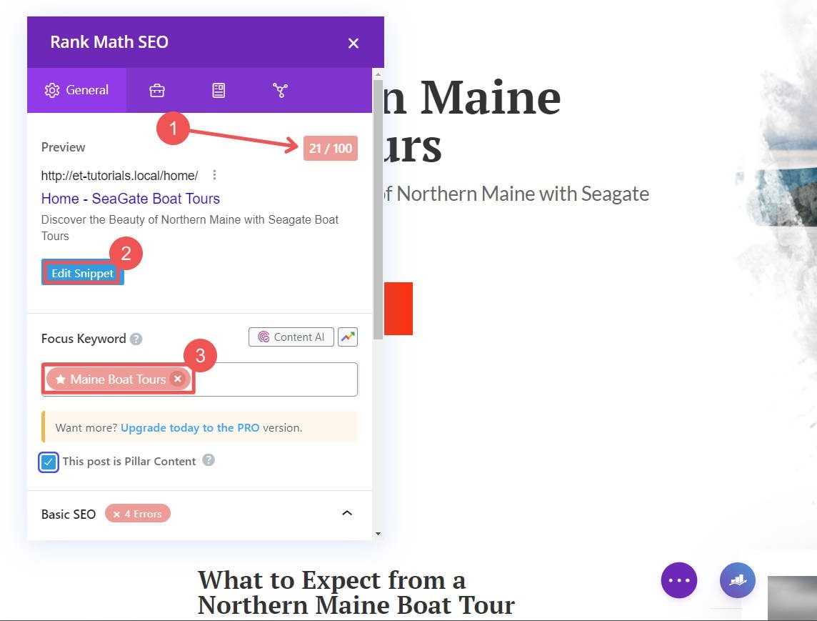 Utilisez Rank Math pour améliorer le référencement – ​​Étapes 2 à 4