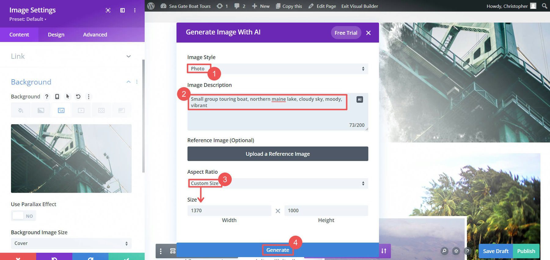 การสร้างเพจ Divi AI - ขั้นตอนที่ 7-10