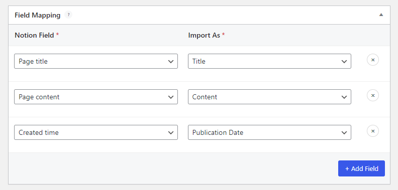 フィールドマッピング - WordPress への概念