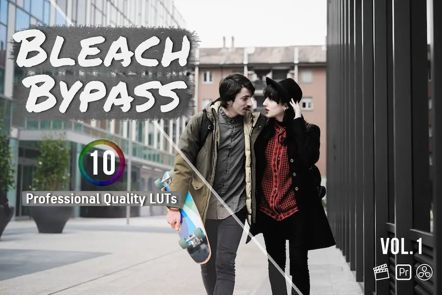 Bleach Bypass 10 LUT สำหรับ Final Cut, Premiere Pro -