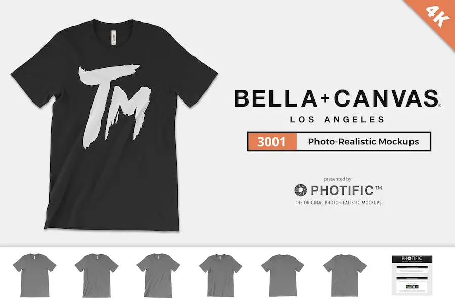 Mockup Kaos Bella + Kanvas 3001 -