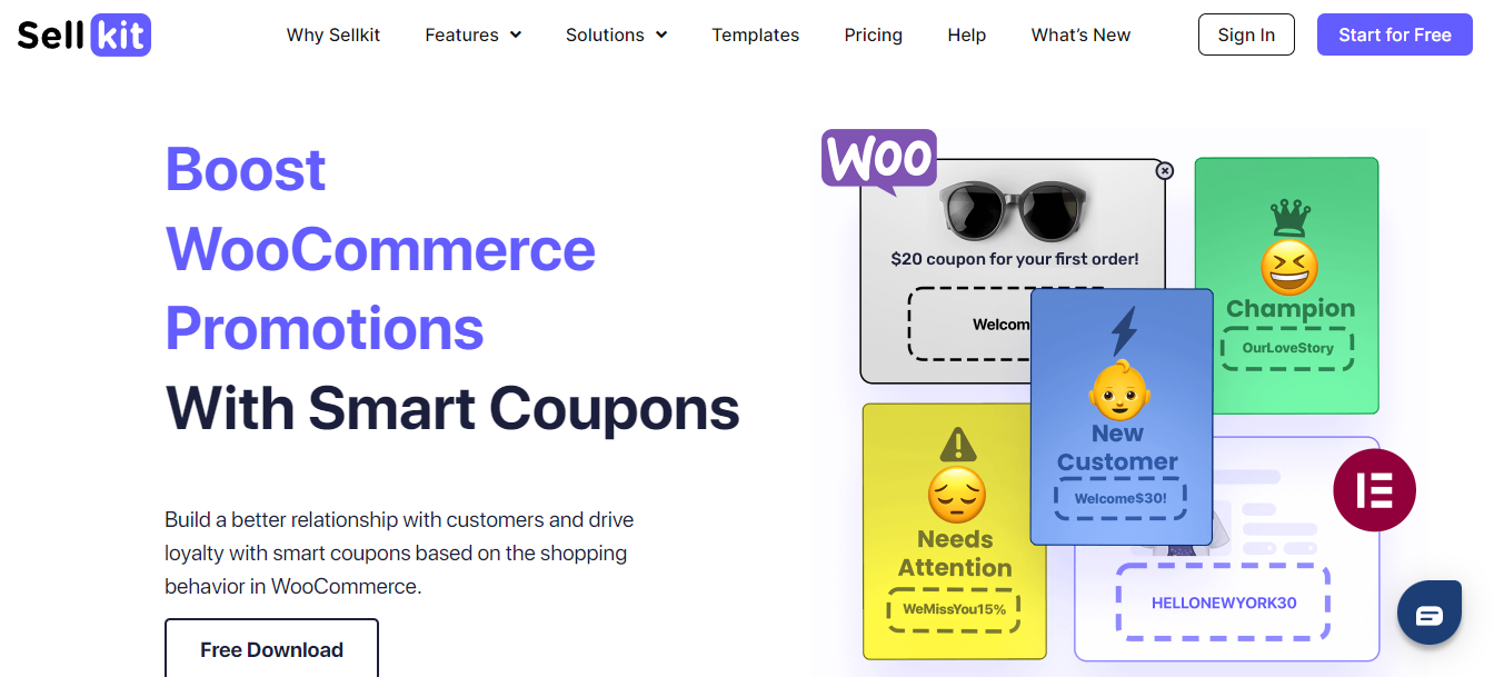 Coupon intelligent de SellKit – Meilleurs plugins de coupon WordPress