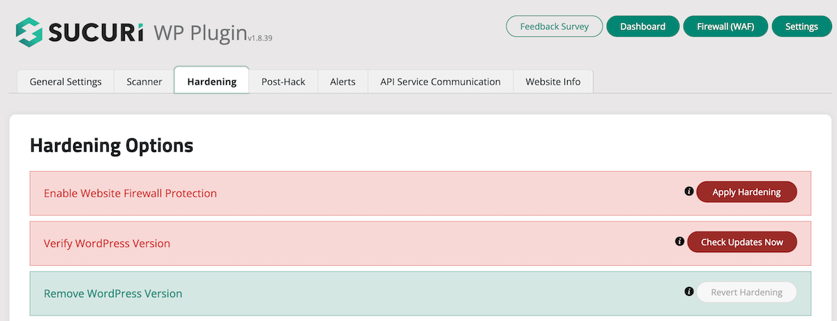 GoDaddy Sucuri 插件设置