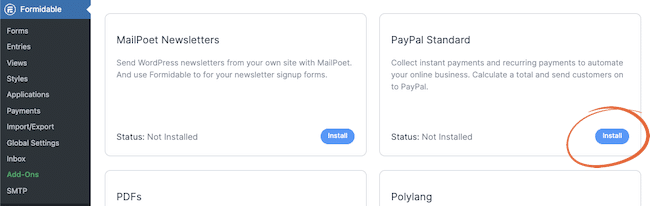 安装 PayPal WordPress 插件以进行定期付款