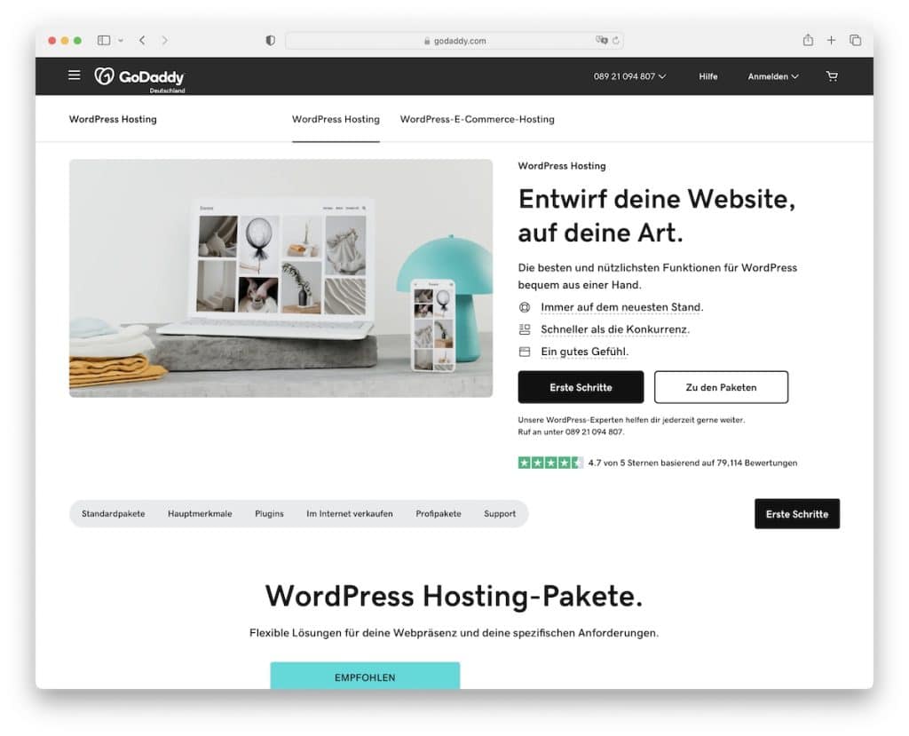 Godaddy WordPress хостинг в Германии