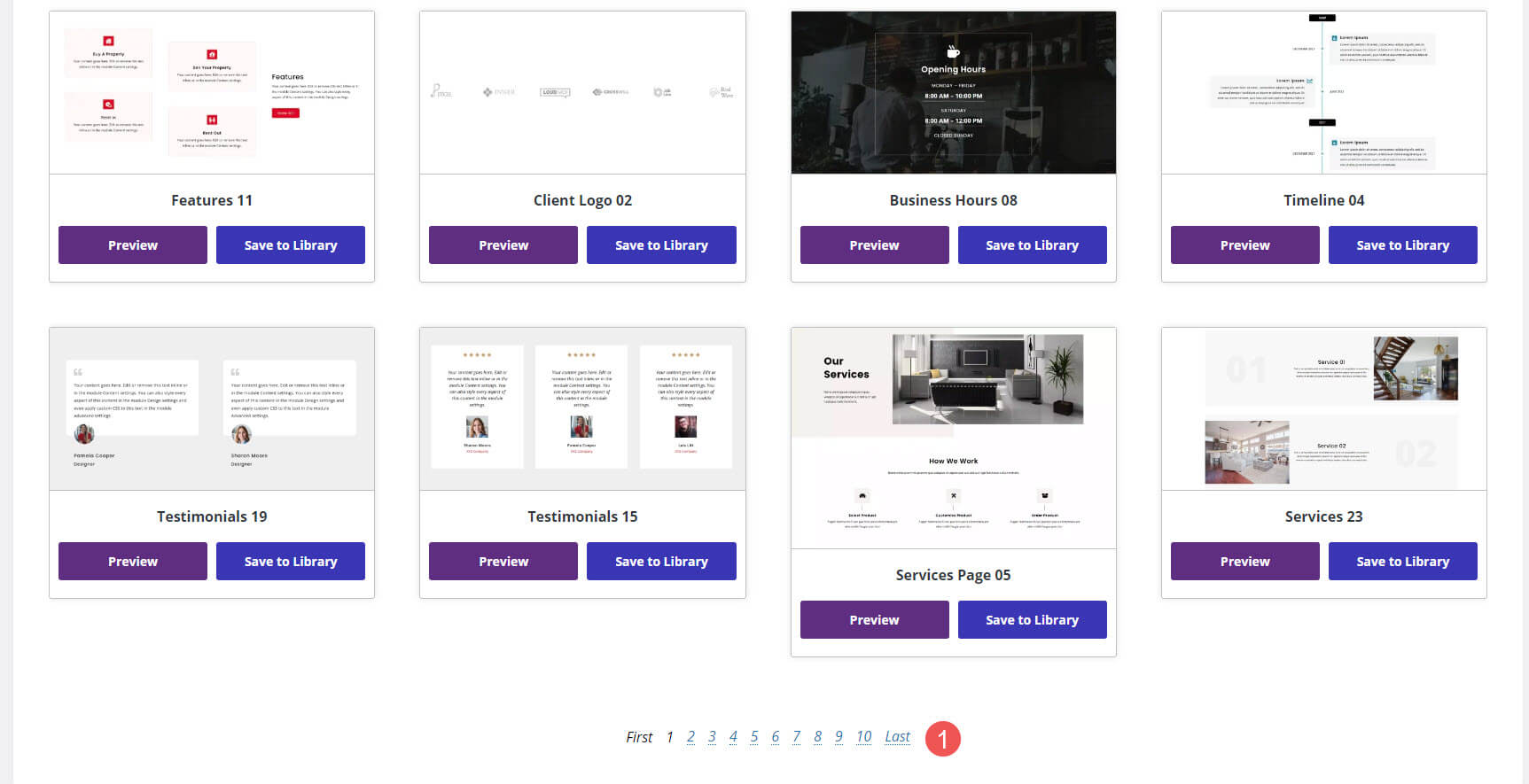 Erweitertes Divi-Layouts-Dashboard