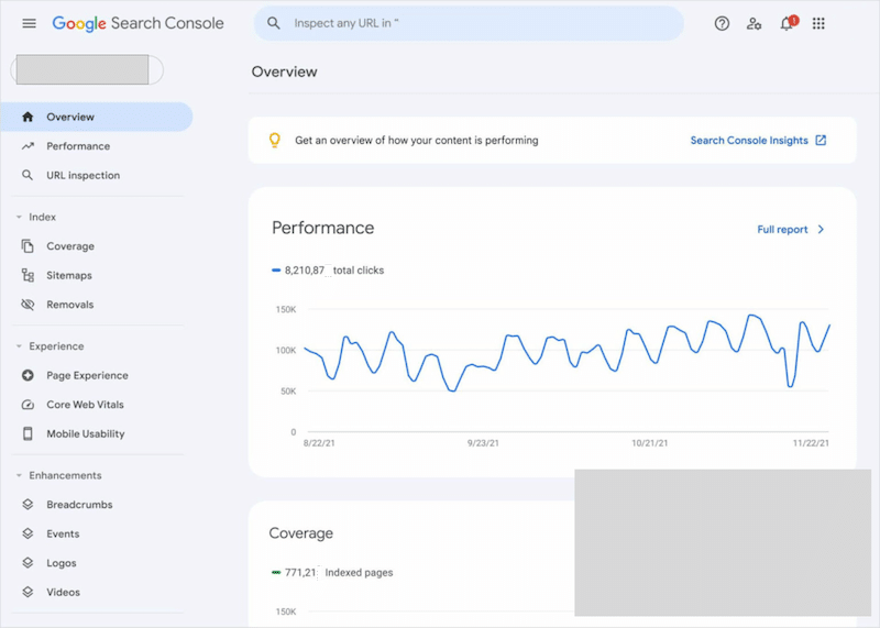 Google Search Console 概述 - 資料來源：Google Search Console