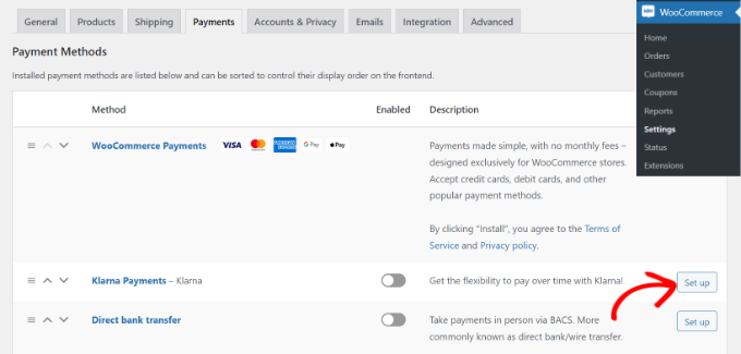 Set up Klarna payments in WooCommerce