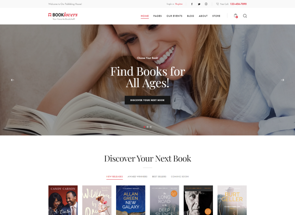 Booklovers - 出版社和书店 WordPress 主题