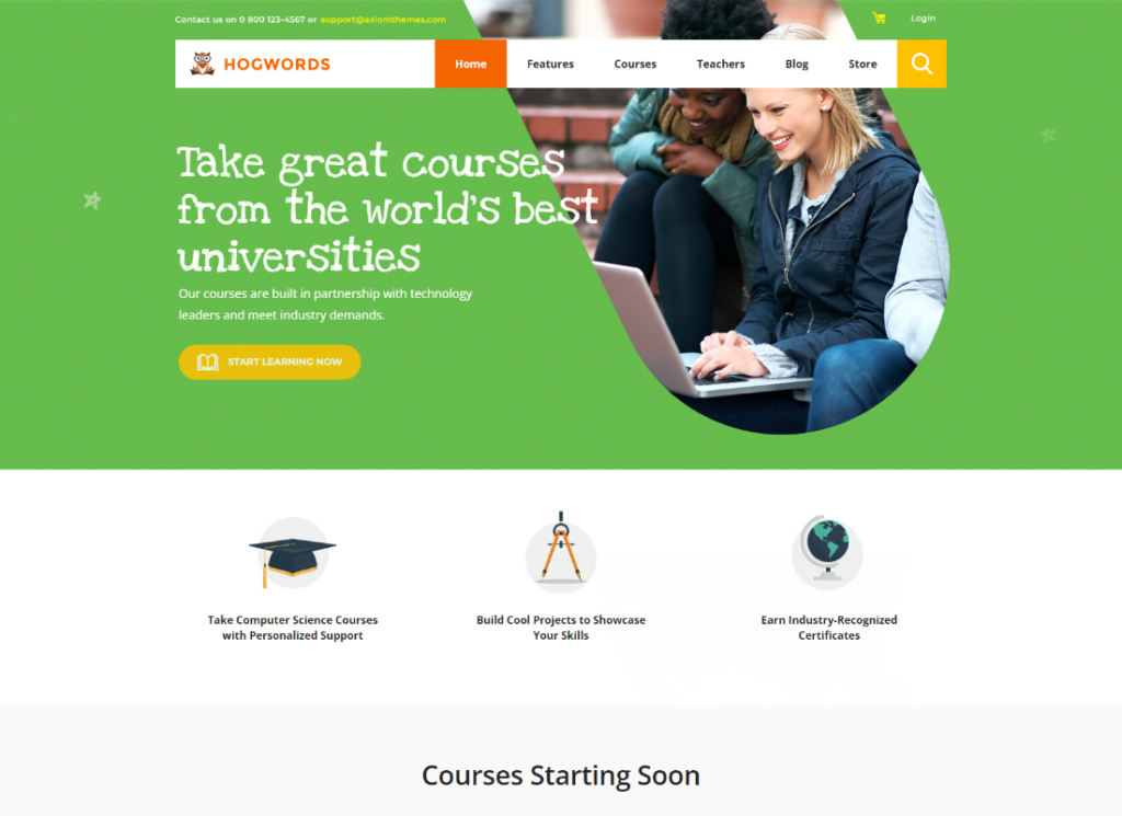 Hogwords – WordPress-Theme für Schule, Universität und Bildungszentrum