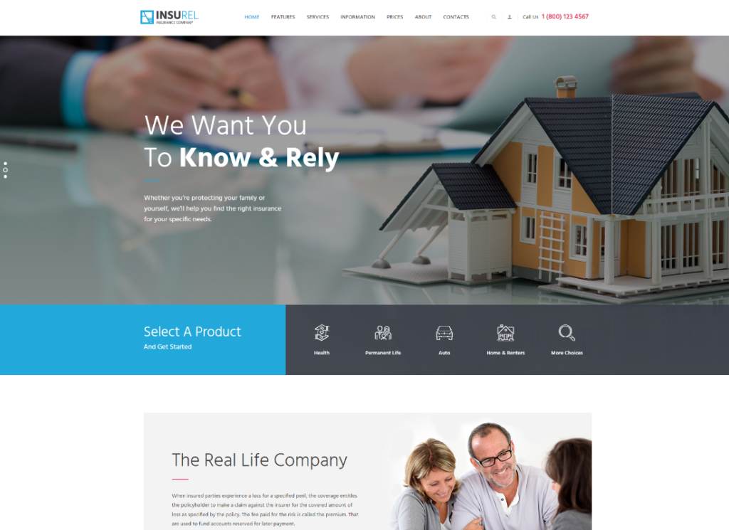 ИнсуРел | Тема WordPress «Страхование и финансы»