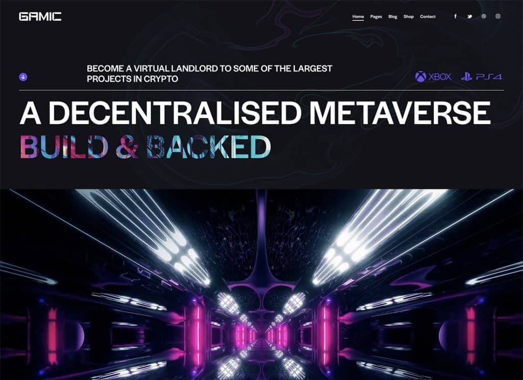 Gamic — motyw WordPress do gier i kryptowalut Metaverse