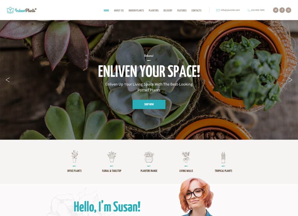 Plantas de interior: tema de WordPress para tienda de plantas de interior y jardinería