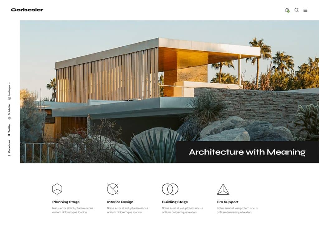 Corbesier – Architektur und Design, Innen- und Außenbereich, modernes WordPress-Theme