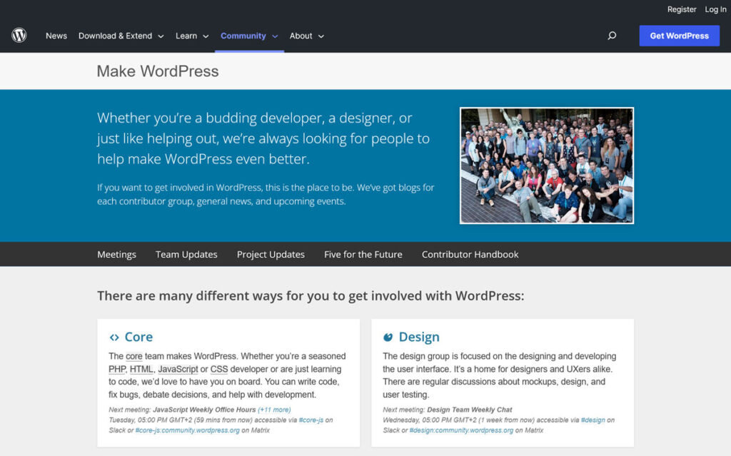 Wordpress を作るチーム