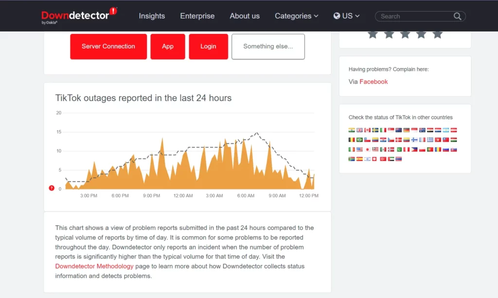 De ce nu funcționează TikTok-ul meu? detector jos