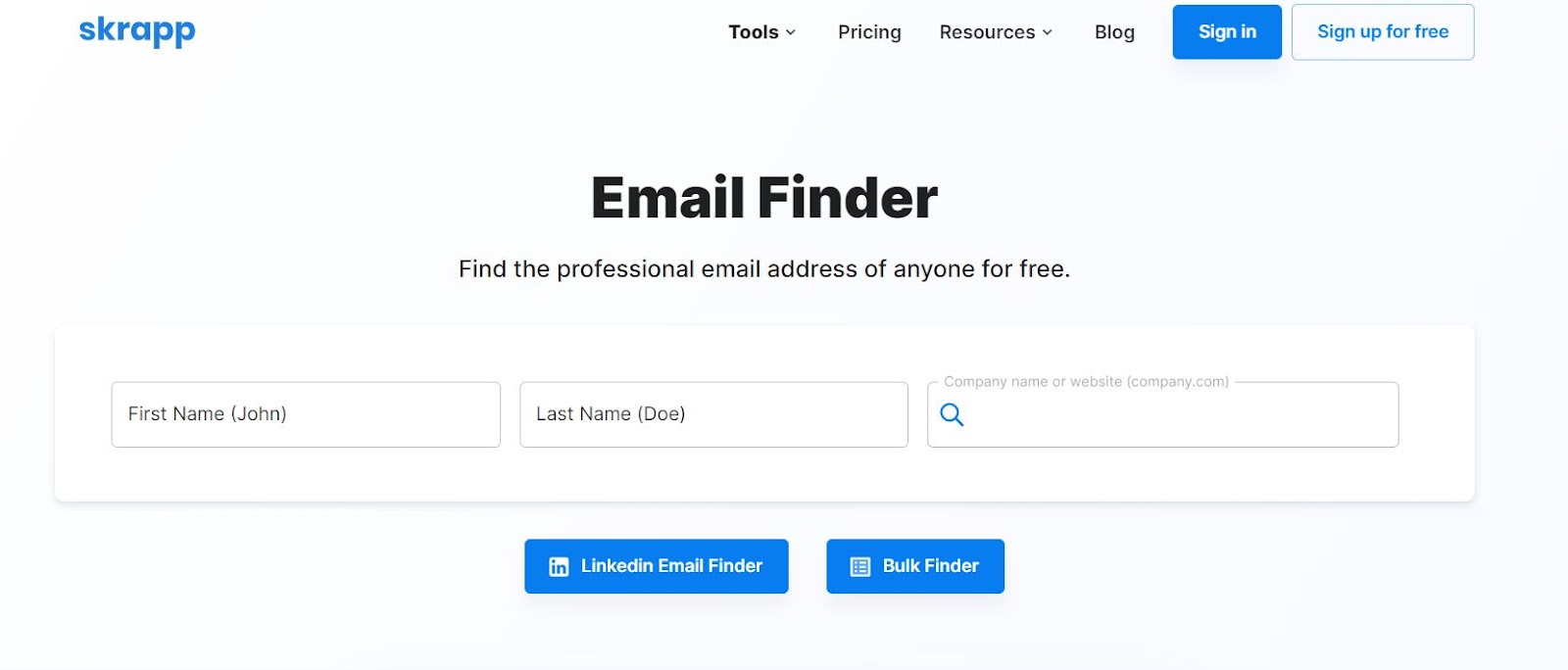 Skrapp : outil de recherche d'e-mails