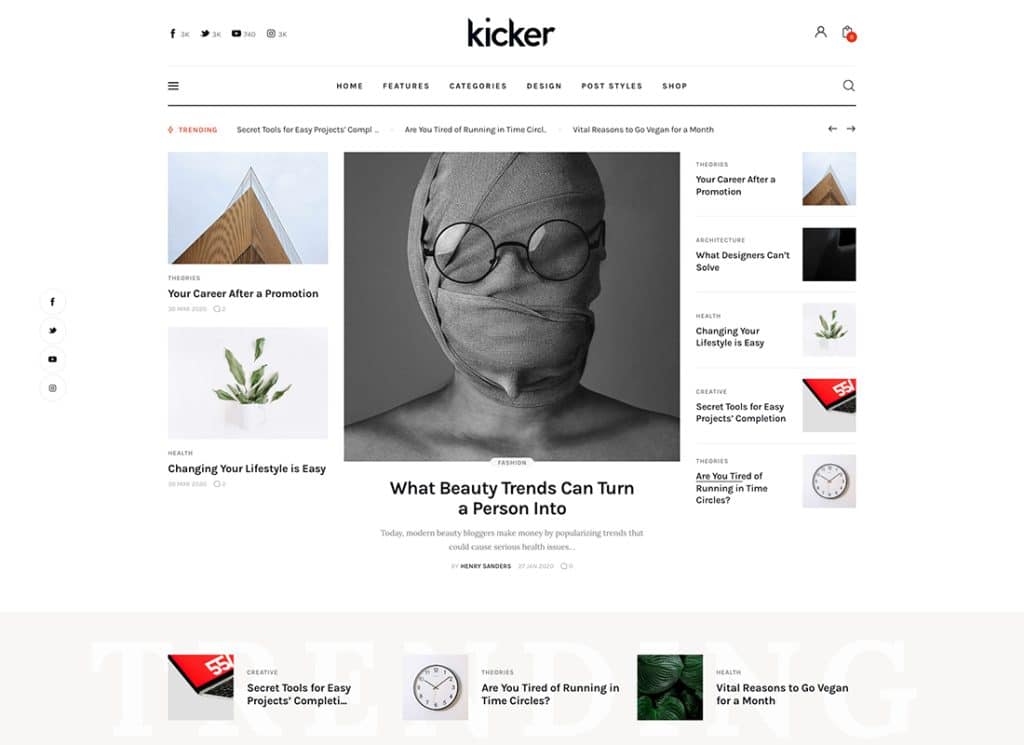 Kicker — многофункциональная тема WordPress для блогов и журналов