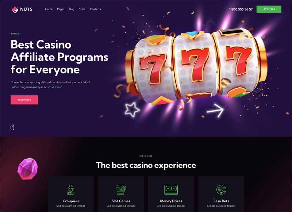 Nuts - Tema de WordPress para juegos, casinos y apuestas