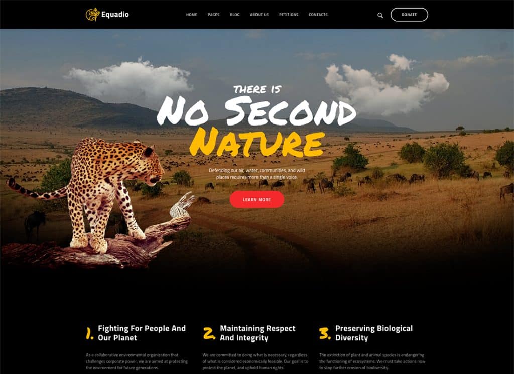 Equadio - Tema WordPress Nirlaba dan Lingkungan