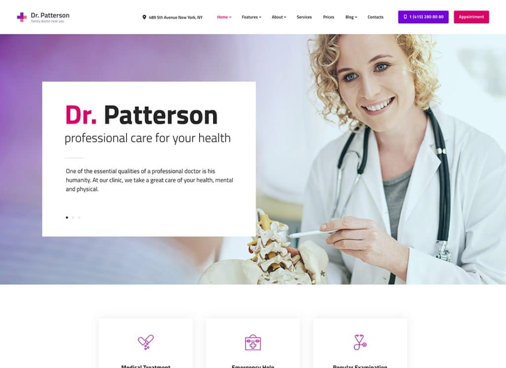 Dr.Patterson - Tema WordPress Kedokteran & Dokter Kesehatan