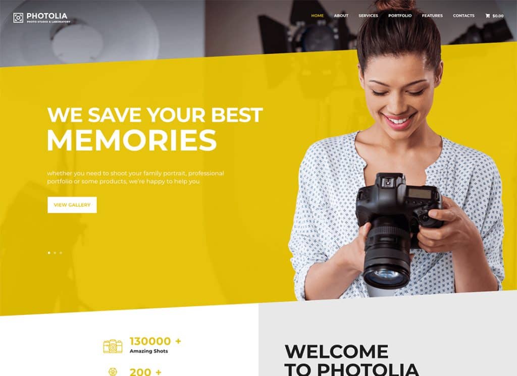 Photolia - سمة WordPress لشركة الصور ومتجر التوريدات