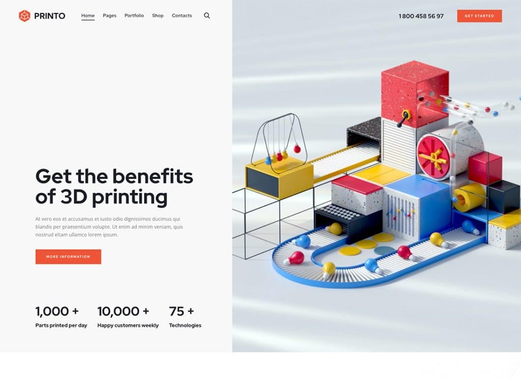 Printo - Tema WordPress Percetakan & Manufaktur 3D