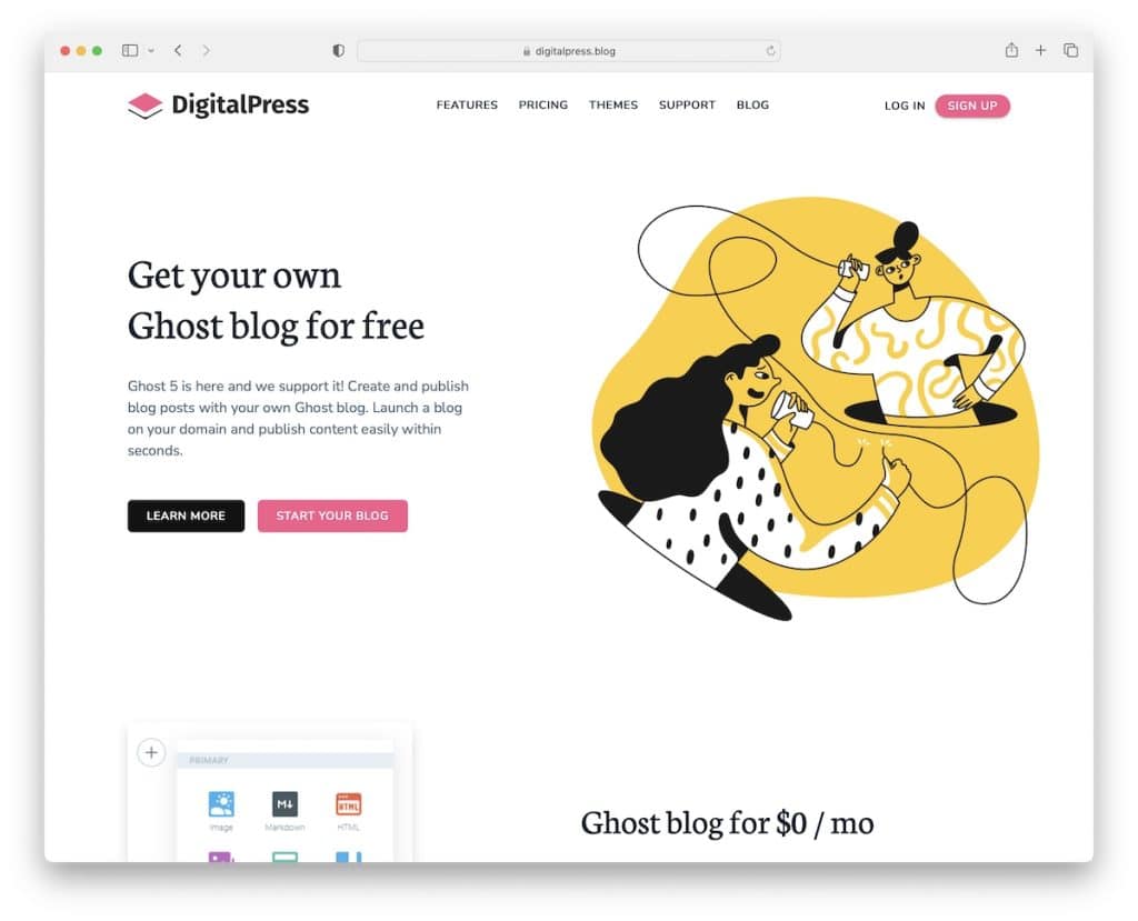 Ghost-Hosting-Dienste von Digitalpress