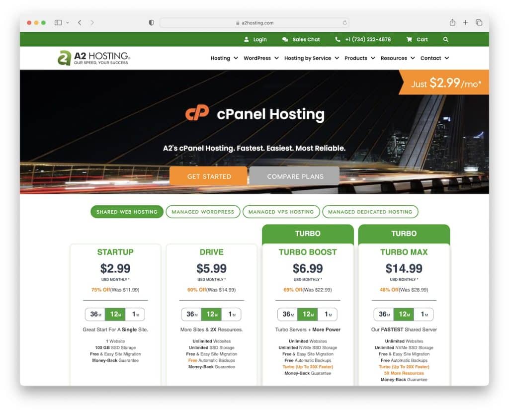 a2hosting cpanel ホスティング