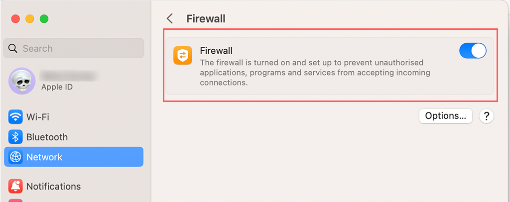 Deactivate Firewalls in mac