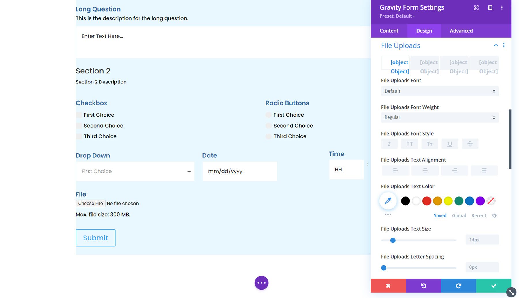 Gravity Forms Styler Module สำหรับการอัพโหลดไฟล์ Divi