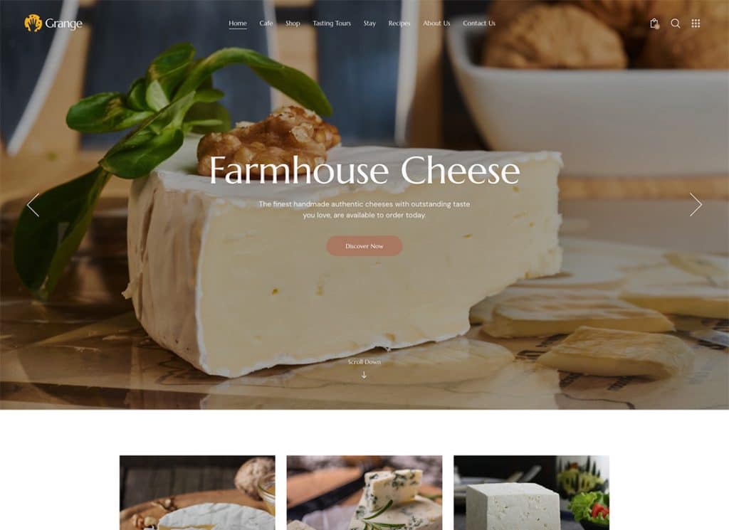 Grange – WordPress-Theme für Bauernhof, Basar und Lebensmittelmarkt