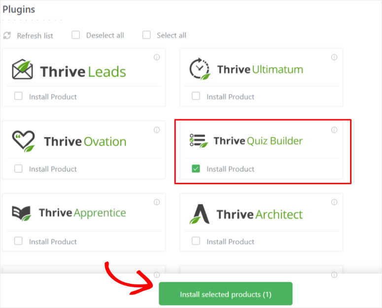 install thrive quiz builder